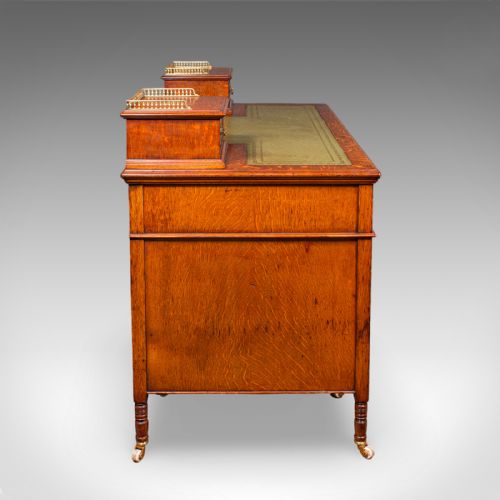 ANTIQUE ESTATE MANAGER'S KNEEHOLE DESK SCOTTISH OAK COUNTRY HOUSE VICTORIAN - ADDITIONAL PHOTO 2