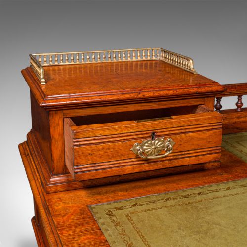 ANTIQUE ESTATE MANAGER'S KNEEHOLE DESK SCOTTISH OAK COUNTRY HOUSE VICTORIAN - ADDITIONAL PHOTO 7