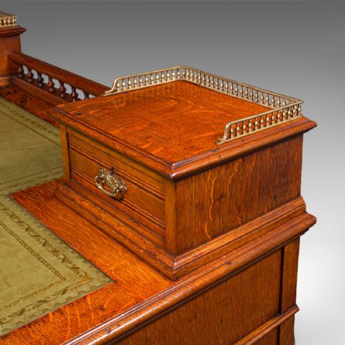 ANTIQUE ESTATE MANAGER'S KNEEHOLE DESK SCOTTISH OAK COUNTRY HOUSE VICTORIAN - ADDITIONAL PHOTO 8