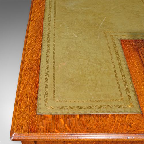ANTIQUE ESTATE MANAGER'S KNEEHOLE DESK SCOTTISH OAK COUNTRY HOUSE VICTORIAN - ADDITIONAL PHOTO 10