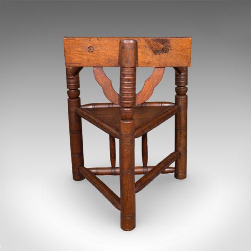 ANTIQUE TURNER'S CHAIR ENGLISH OAK OLD SAXON ELBOW SEAT VICTORIAN C1900 - ADDITIONAL PHOTO 3
