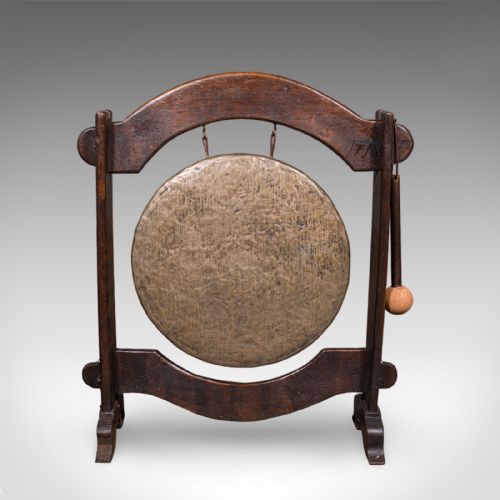 fig 1. Antique Dinner Hall Gong, Oriental, Bronze Chime, Country House, Edwardian, 1910