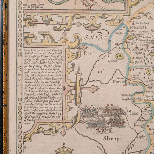 ANTIQUE STAFFORD COUNTY MAP ENGLISH ATLAS ENGRAVING 17TH CENTURY CARTOGRAPHY - ADDITIONAL PHOTO 7