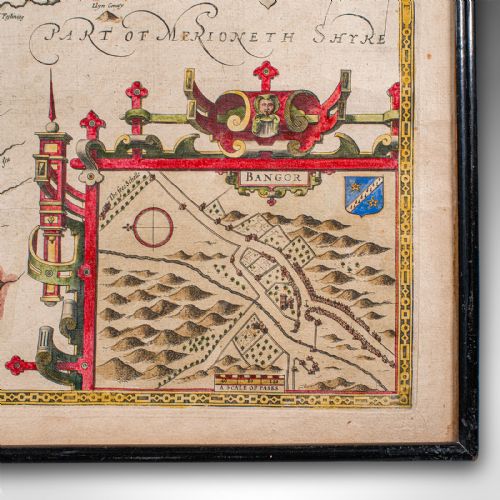 ANTIQUE CAERNARVON MAP FRAMED CARTOGRAPHY WELSH COUNTY JOHN SPEED CIRCA 1610 - ADDITIONAL PHOTO 10