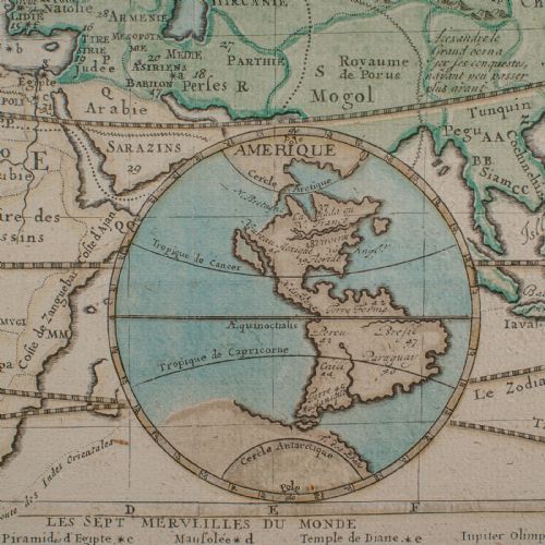 ANTIQUE PLAN DE L'HISTORIE UNIVERSELLE WORLD MAP FRAMED CARTOGRAPHY CIRCA 1730 - ADDITIONAL PHOTO 5