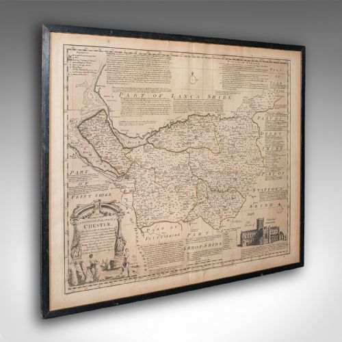 ANTIQUE CHESTER COUNTY MAP ENGLISH CHESHIRE FRAMED CARTOGRAPHY GEORGIAN