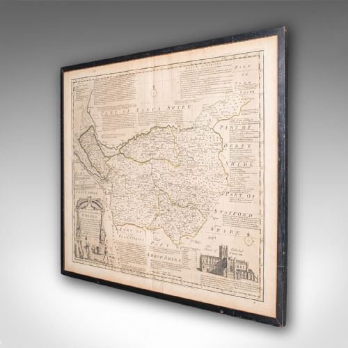 ANTIQUE CHESTER COUNTY MAP ENGLISH CHESHIRE FRAMED CARTOGRAPHY GEORGIAN - ADDITIONAL PHOTO 3