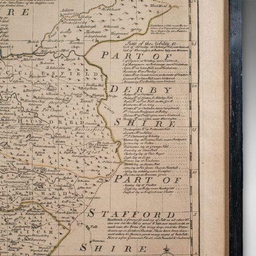 ANTIQUE CHESTER COUNTY MAP ENGLISH CHESHIRE FRAMED CARTOGRAPHY GEORGIAN - ADDITIONAL PHOTO 9