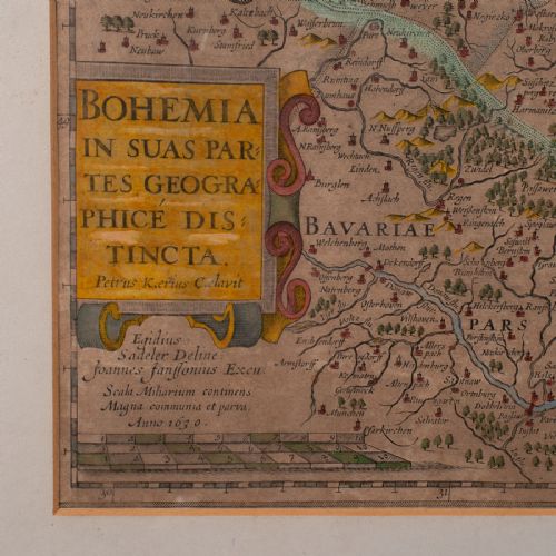 ANTIQUE MAP OF BOHEMIA DUTCH FRAMED CARTOGRAPHY JOHANNES JANSSONIUS C1630 - ADDITIONAL PHOTO 4