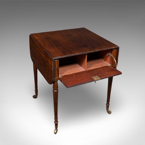 ANTIQUE READER'S TABLE ENGLISH PEMBROKE DROP LEAF OCCASIONAL REGENCY 1820 - ADDITIONAL PHOTO 3