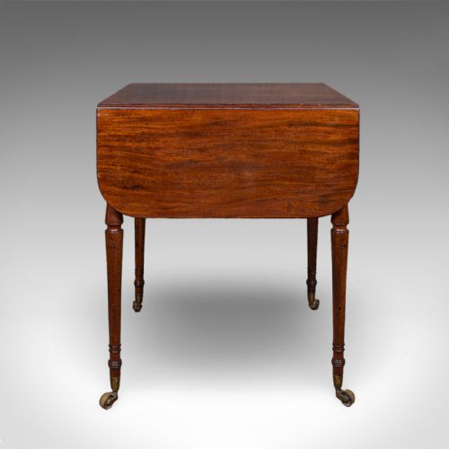 ANTIQUE READER'S TABLE ENGLISH PEMBROKE DROP LEAF OCCASIONAL REGENCY 1820 - ADDITIONAL PHOTO 4