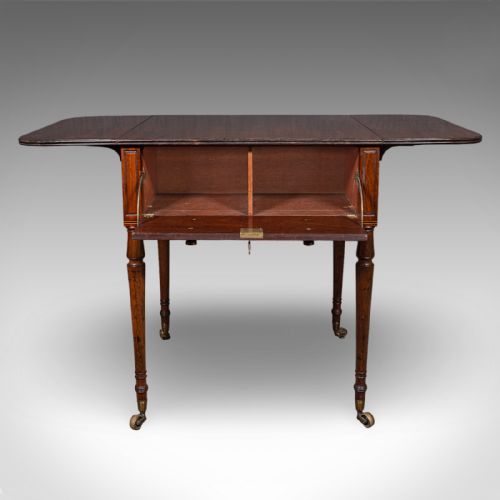 ANTIQUE READER'S TABLE ENGLISH PEMBROKE DROP LEAF OCCASIONAL REGENCY 1820 - ADDITIONAL PHOTO 5