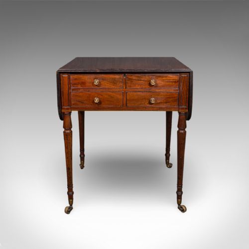 ANTIQUE READER'S TABLE ENGLISH PEMBROKE DROP LEAF OCCASIONAL REGENCY 1820 - ADDITIONAL PHOTO 6