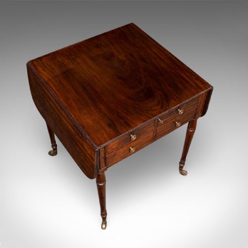 ANTIQUE READER'S TABLE ENGLISH PEMBROKE DROP LEAF OCCASIONAL REGENCY 1820 - ADDITIONAL PHOTO 7