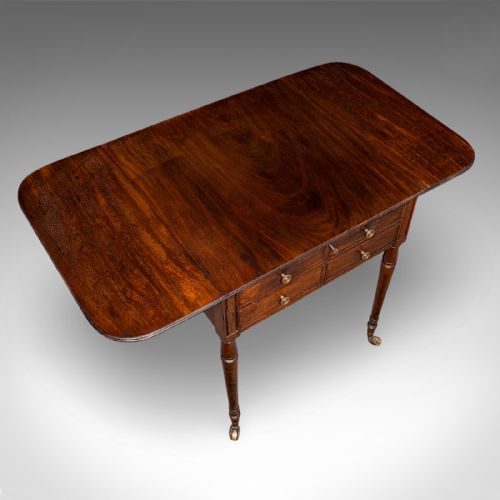 ANTIQUE READER'S TABLE ENGLISH PEMBROKE DROP LEAF OCCASIONAL REGENCY 1820 - ADDITIONAL PHOTO 8