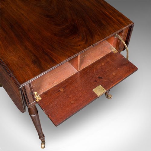 ANTIQUE READER'S TABLE ENGLISH PEMBROKE DROP LEAF OCCASIONAL REGENCY 1820 - ADDITIONAL PHOTO 10