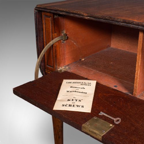 ANTIQUE READER'S TABLE ENGLISH PEMBROKE DROP LEAF OCCASIONAL REGENCY 1820 - ADDITIONAL PHOTO 11