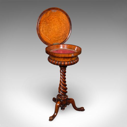 ANTIQUE SPIRITS TABLE ENGLISH BURR MAPLE GLASSES STAND TEAPOY WILLIAM IV - ADDITIONAL PHOTO 1