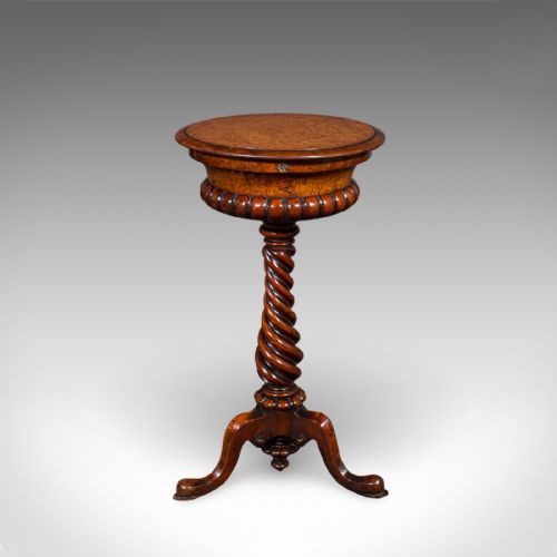 ANTIQUE SPIRITS TABLE ENGLISH BURR MAPLE GLASSES STAND TEAPOY WILLIAM IV - ADDITIONAL PHOTO 2