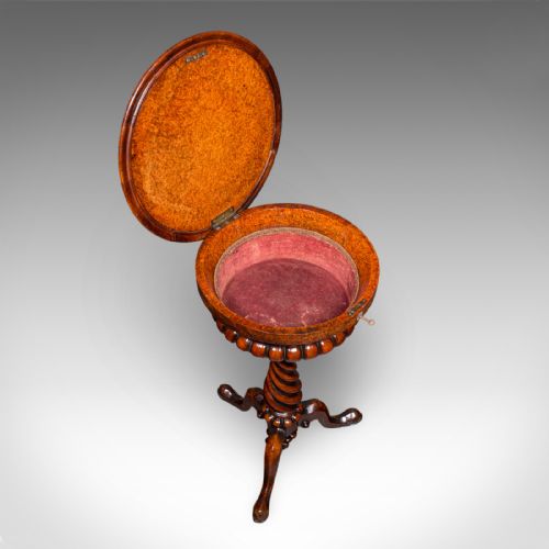 ANTIQUE SPIRITS TABLE ENGLISH BURR MAPLE GLASSES STAND TEAPOY WILLIAM IV - ADDITIONAL PHOTO 7