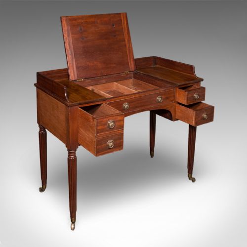ANTIQUE WRITING TABLE ENGLISH KNEEHOLE DESK HOME OFFICE STUDY REGENCY 1820 - ADDITIONAL PHOTO 1