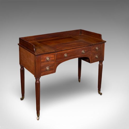 ANTIQUE WRITING TABLE ENGLISH KNEEHOLE DESK HOME OFFICE STUDY REGENCY 1820 - ADDITIONAL PHOTO 2
