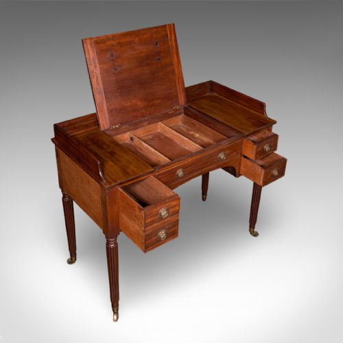 ANTIQUE WRITING TABLE ENGLISH KNEEHOLE DESK HOME OFFICE STUDY REGENCY 1820 - ADDITIONAL PHOTO 7