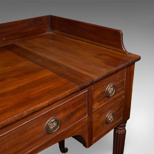 ANTIQUE WRITING TABLE ENGLISH KNEEHOLE DESK HOME OFFICE STUDY REGENCY 1820 - ADDITIONAL PHOTO 8