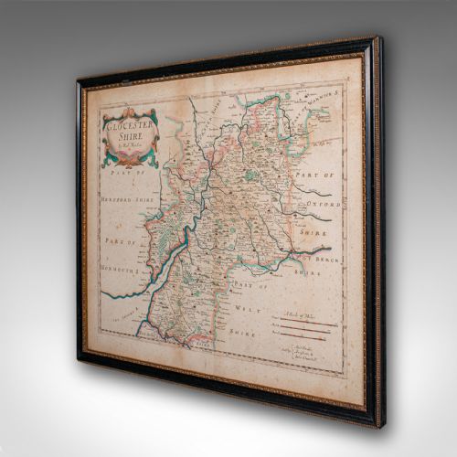 ANTIQUE GLOUCESTERSHIRE MAP ENGLISH FRAMED CARTOGRAPHY ROBERT MORDEN C1700 - ADDITIONAL PHOTO 5