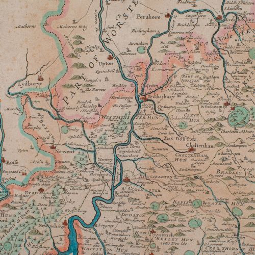 ANTIQUE GLOUCESTERSHIRE MAP ENGLISH FRAMED CARTOGRAPHY ROBERT MORDEN C1700 - ADDITIONAL PHOTO 6