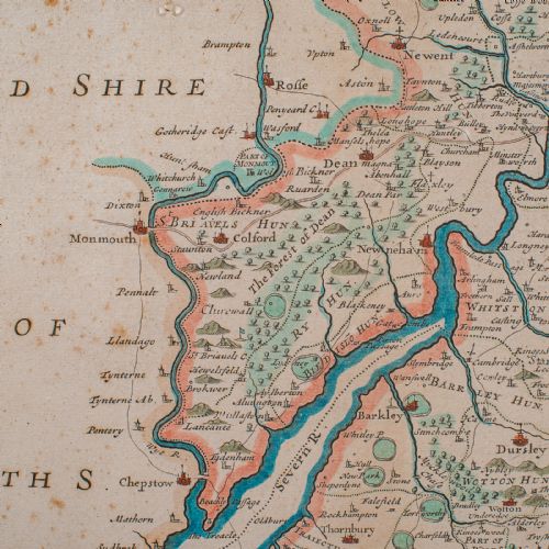 ANTIQUE GLOUCESTERSHIRE MAP ENGLISH FRAMED CARTOGRAPHY ROBERT MORDEN C1700 - ADDITIONAL PHOTO 9