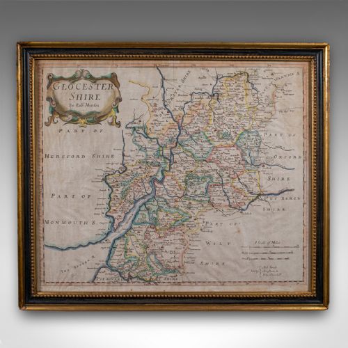 ANTIQUE GLOUCESTERSHIRE MAP ATLAS ENGLISH ROBERT MORDEN CARTOGRAPHY C1700 - ADDITIONAL PHOTO 2