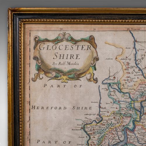 ANTIQUE GLOUCESTERSHIRE MAP ATLAS ENGLISH ROBERT MORDEN CARTOGRAPHY C1700 - ADDITIONAL PHOTO 4