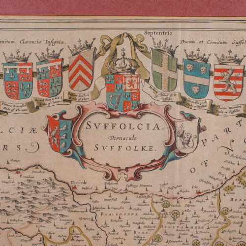 ANTIQUE SUFFOLK COUNTY MAP DUTCH ATLAS NOVUS JOAN BLAEU CARTOGRAPHY C1645 - ADDITIONAL PHOTO 2