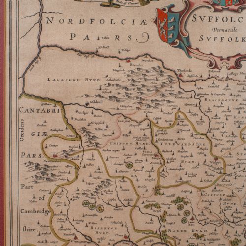 ANTIQUE SUFFOLK COUNTY MAP DUTCH ATLAS NOVUS JOAN BLAEU CARTOGRAPHY C1645 - ADDITIONAL PHOTO 4