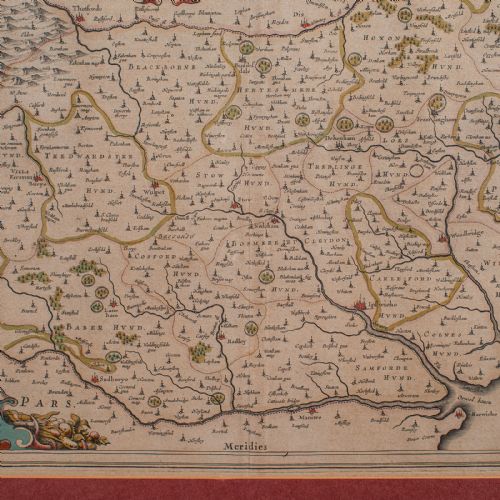 ANTIQUE SUFFOLK COUNTY MAP DUTCH ATLAS NOVUS JOAN BLAEU CARTOGRAPHY C1645 - ADDITIONAL PHOTO 5
