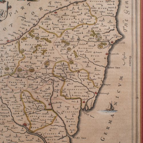 ANTIQUE SUFFOLK COUNTY MAP DUTCH ATLAS NOVUS JOAN BLAEU CARTOGRAPHY C1645 - ADDITIONAL PHOTO 6