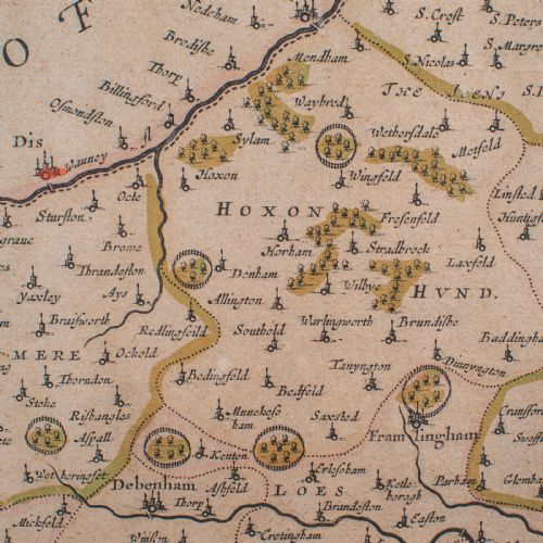 ANTIQUE SUFFOLK COUNTY MAP DUTCH ATLAS NOVUS JOAN BLAEU CARTOGRAPHY C1645 - ADDITIONAL PHOTO 9
