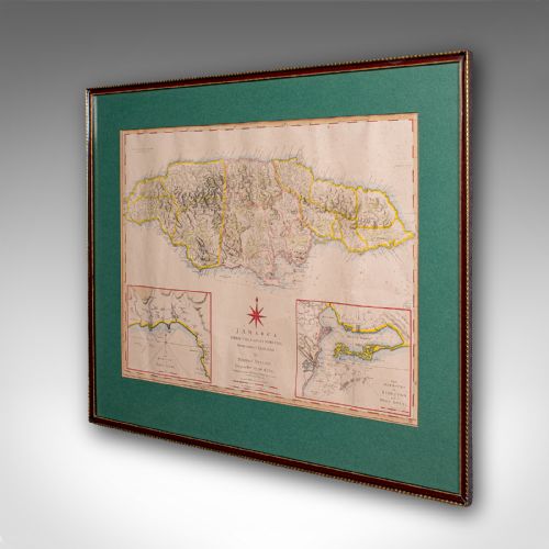 ANTIQUE JAMAICA MAP ENGLISH CARIBBEAN CARTOGRAPHY THOMAS JEFFERYS GEORGIAN - ADDITIONAL PHOTO 2
