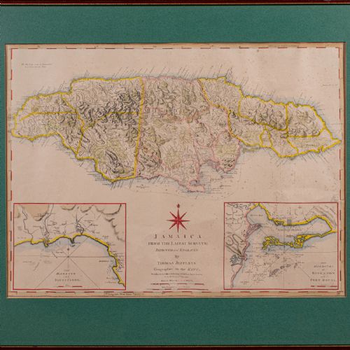 ANTIQUE JAMAICA MAP ENGLISH CARIBBEAN CARTOGRAPHY THOMAS JEFFERYS GEORGIAN - ADDITIONAL PHOTO 3