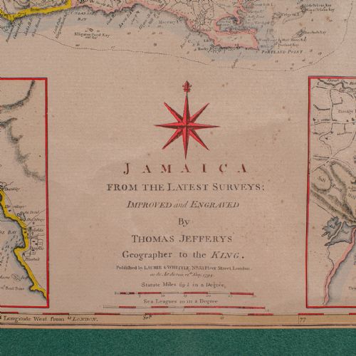 ANTIQUE JAMAICA MAP ENGLISH CARIBBEAN CARTOGRAPHY THOMAS JEFFERYS GEORGIAN - ADDITIONAL PHOTO 4