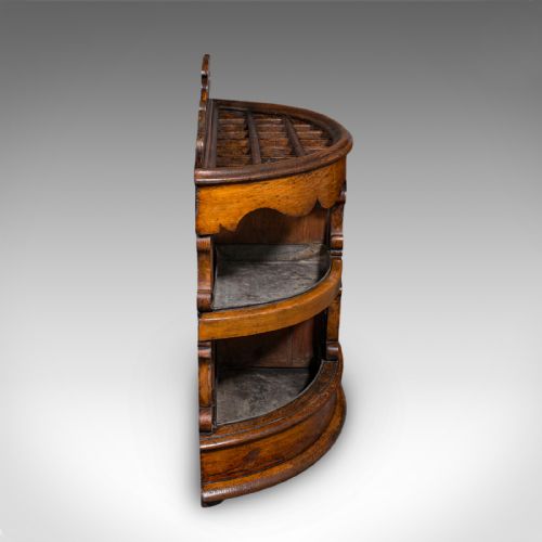 ANTIQUE COUNTRY HOUSE HALL STAND SCOTTISH DEMI LUNE OAK UMBRELLA VICTORIAN - ADDITIONAL PHOTO 4