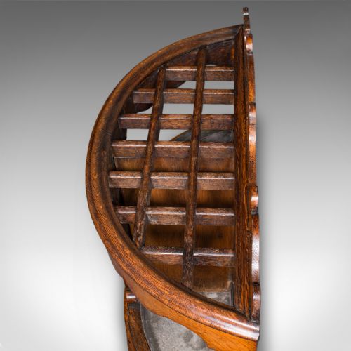 ANTIQUE COUNTRY HOUSE HALL STAND SCOTTISH DEMI LUNE OAK UMBRELLA VICTORIAN - ADDITIONAL PHOTO 6