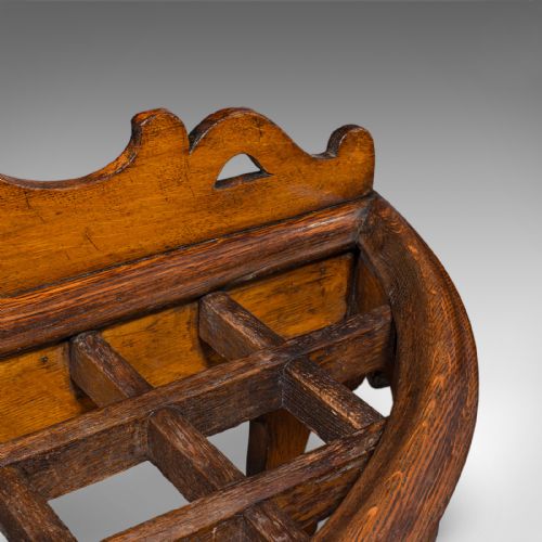 ANTIQUE COUNTRY HOUSE HALL STAND SCOTTISH DEMI LUNE OAK UMBRELLA VICTORIAN - ADDITIONAL PHOTO 7