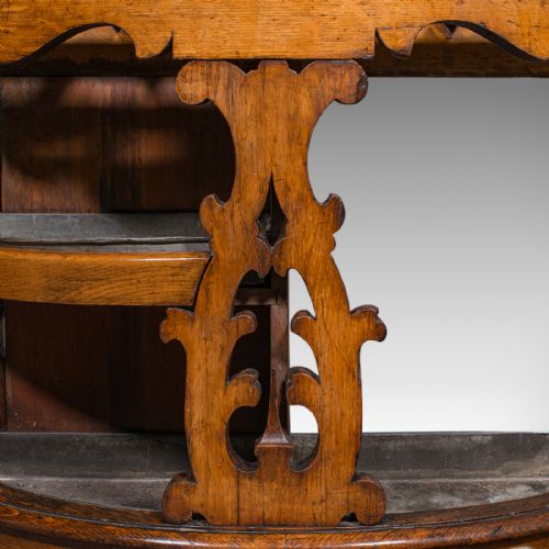 ANTIQUE COUNTRY HOUSE HALL STAND SCOTTISH DEMI LUNE OAK UMBRELLA VICTORIAN - ADDITIONAL PHOTO 9