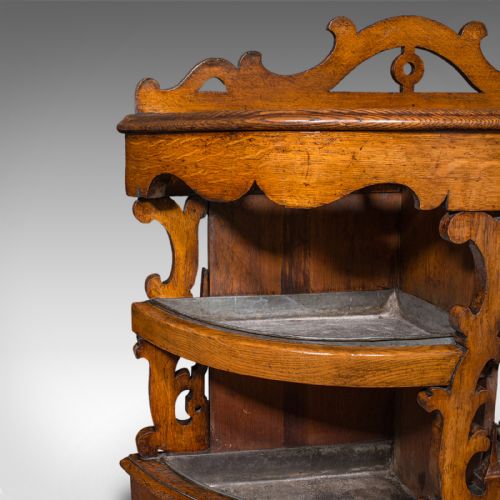 ANTIQUE COUNTRY HOUSE HALL STAND SCOTTISH DEMI LUNE OAK UMBRELLA VICTORIAN - ADDITIONAL PHOTO 10
