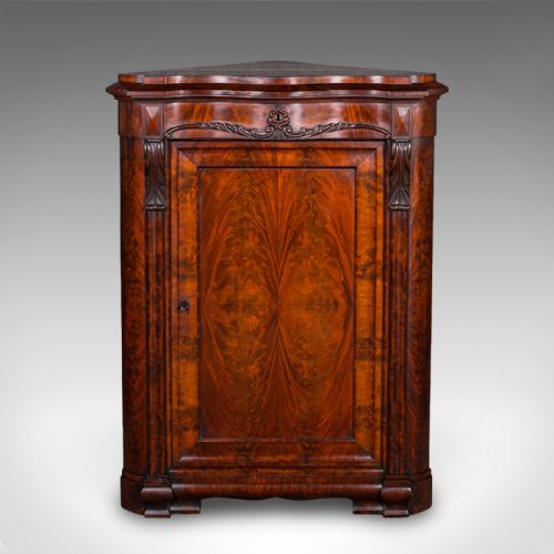 fig 2. Large Antique Corner Cabinet, English, Free-standing, Cupboard, High Victorian