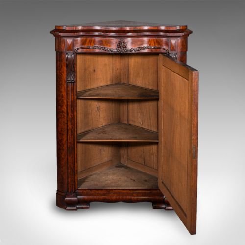 fig 4. Large Antique Corner Cabinet, English, Free-standing, Cupboard, High Victorian