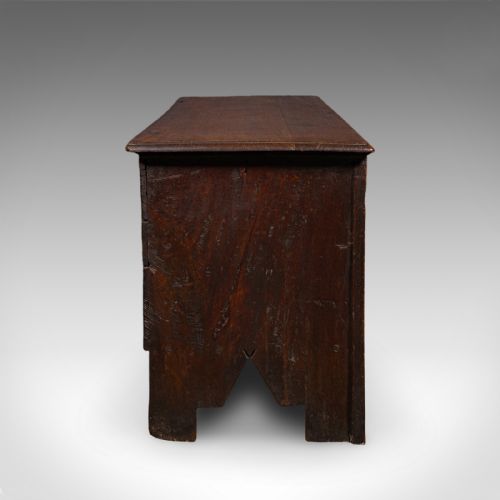 ANTIQUE LINEN CHEST ENGLISH CARVED OAK COFFER BAY WINDOW SEAT WILLIAM III - ADDITIONAL PHOTO 3