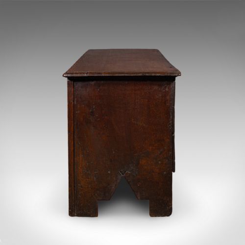 ANTIQUE LINEN CHEST ENGLISH CARVED OAK COFFER BAY WINDOW SEAT WILLIAM III - ADDITIONAL PHOTO 5